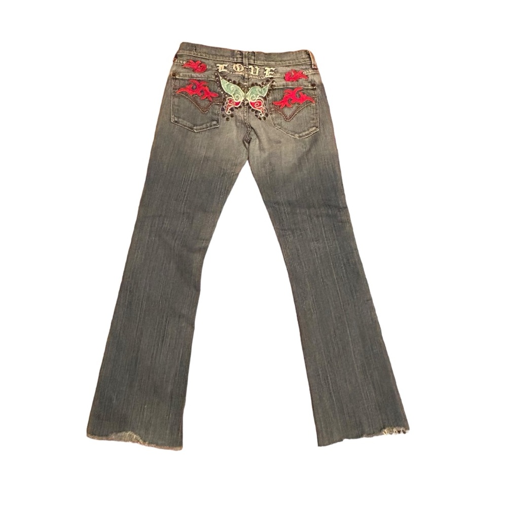 People For Peace Vintage Y2K Love Butterfly Embroidered Jeans
